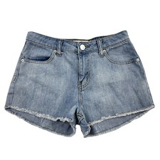 Ashley Mason Cut-Off Frayed Hem Denim Blue Jean Shorts Light Wash Cotton Sz 1