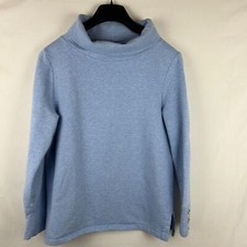 Talbots sky blue cowl neck sweatshirt size L run small 