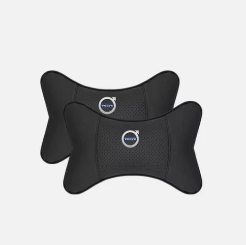 2Pcs Car Seat Headrest Neck Cushion Pillow Neck Supportor For Volvo Leather - Picture 3 of 11