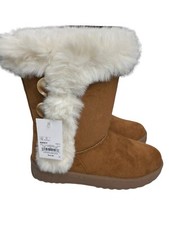 Sonoma Goods For Life Winter Boots Youth Size 2 Chestnut Faux Fur Trim