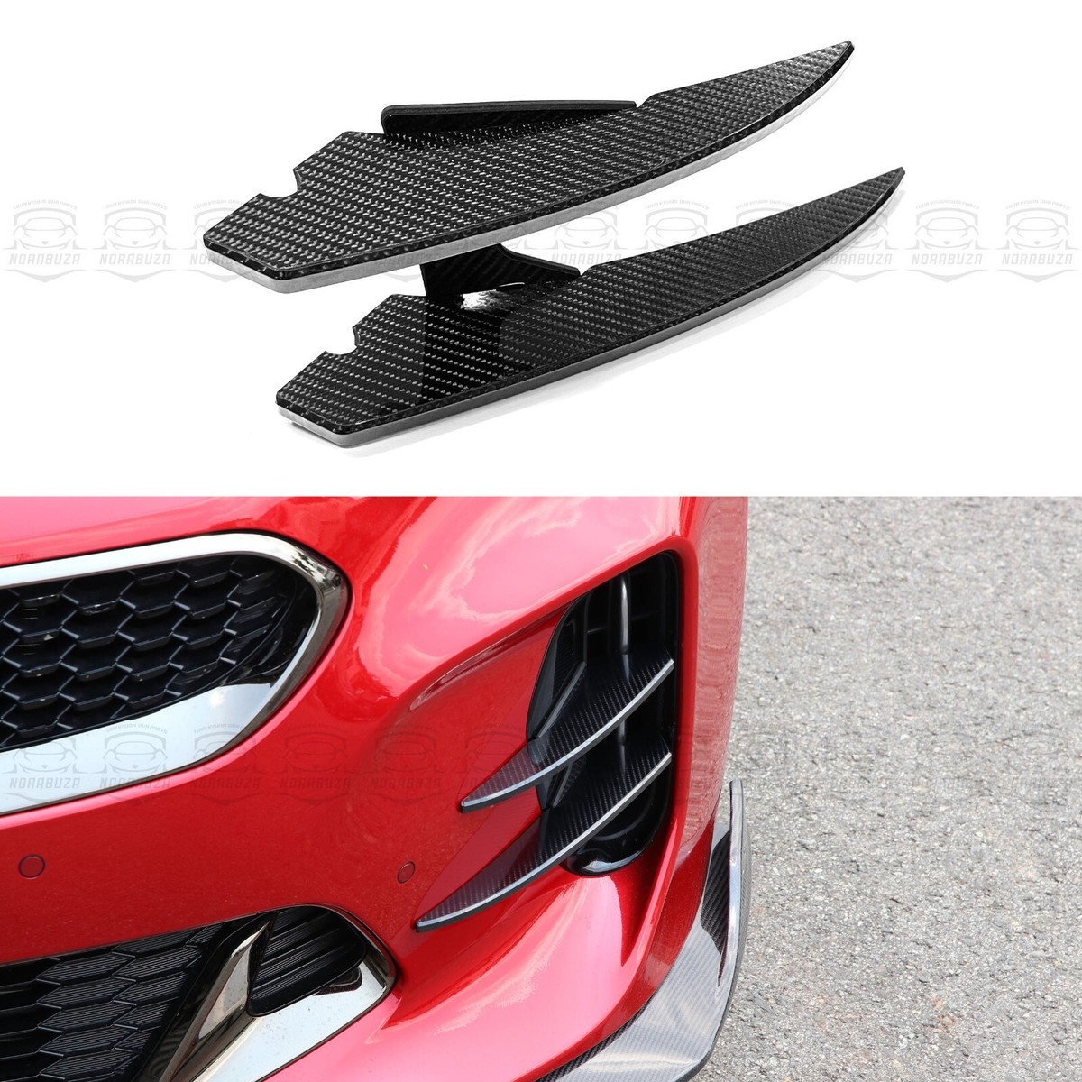 Kia Stinger V.2 Devil's Claws Front Bumper Canards Carbon Fiber