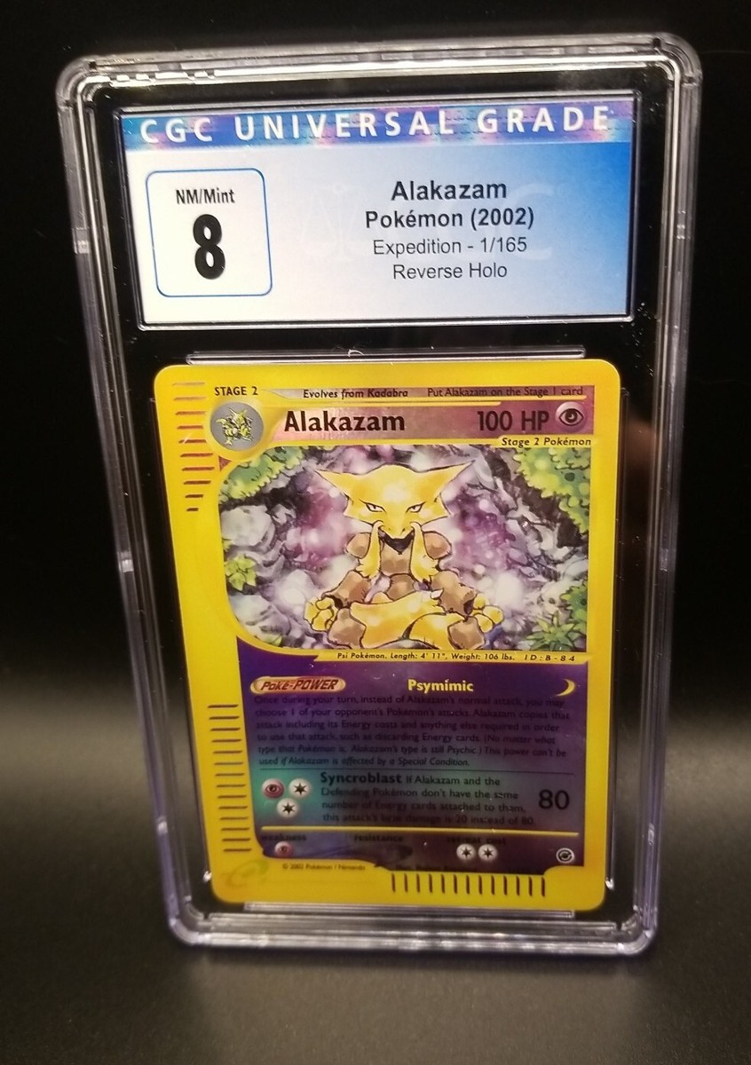 Pokemon Alakazam Reverse Holo Rare Expedition 1/165 CGC 8 NM/ MINT