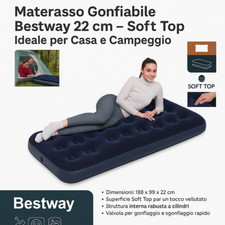 Materasso Gonfiabile Bestway 22 cm - Soft Top - Ideale per Casa e Campeggio