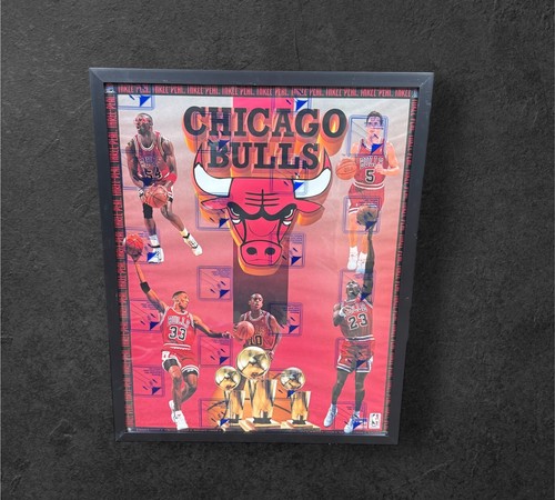 16 X 20 1993 Three Peat 3-Peat NBA Finals Champions Chicago Bulls Framed Poster
