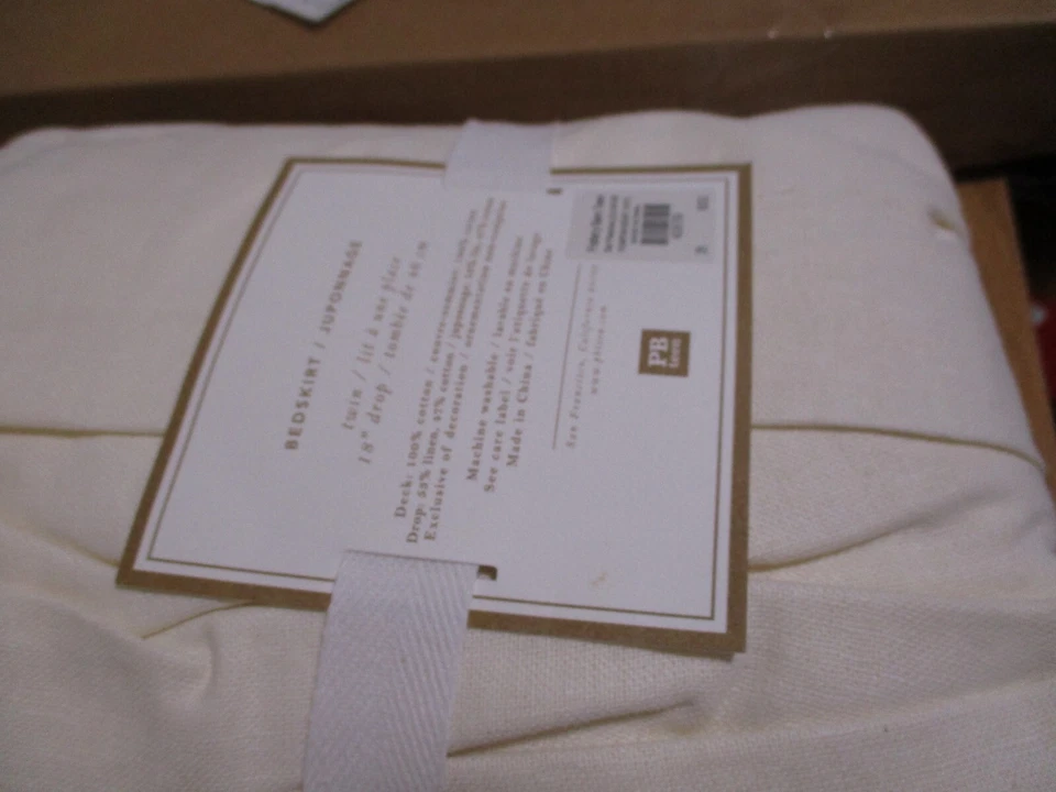 Falda Cama Pottery Barn Adolescente Pom Pom Doble 18" Gota Piscina Azul #9745E 1 Pequeño Punto Foto 2 de 4