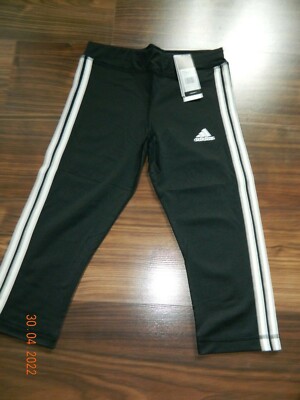 adidas Designed To Move 3-Streifen 3/4 Tights Kinder black/white Gr.170