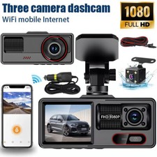 HD 1080P Car Dual Lens Dash Cam Front/Rear/Inside Video Recorder Camera G-sensor