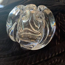 Vintage ORREFORS Edvin Ohrstrom Crystal Glass Vase Rose Bowl Signed & Numbered