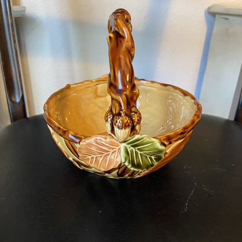 Harvest Glazed Ceramic Fall Thanksgiving Basket Candy Nut Dish Bowl Kohls - Picture 2 of 10