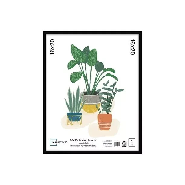 Mainstays 16x20 Basic Black Poster Frame Free Shipping USA....