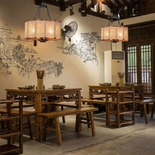 Rustic Chandelier Farmhouse Vintage Pendant Light Ceiling Fixture Lamp 20inch US