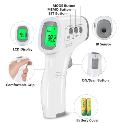Equate Non Contact Infrared 1-Second Digital Body Thermometer