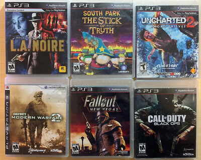 Sony Playstation 3 lot of 6 PS3 games COD Fallout Uncharted (FREE SHIPPING)
