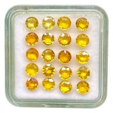 5 Pcs Natural Yellow Sapphire 3.8mm Round Cut Loose Gemstones Lot Sri Lanka