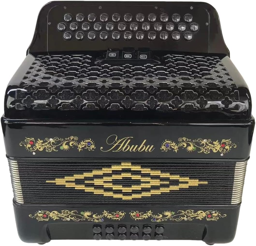34-Key Black Accordion 3412 GCF - Perfect for Musicians and