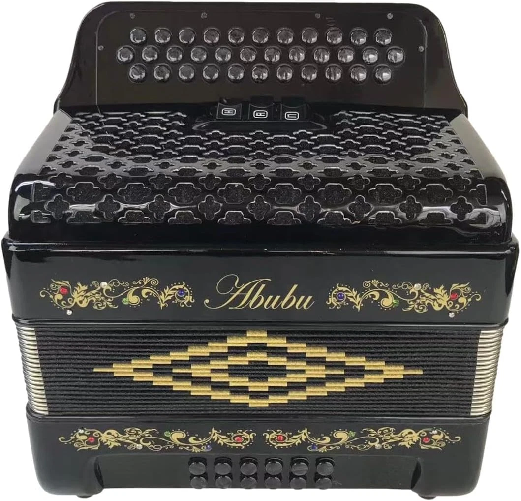 34-Key Black Accordion 3412 GCF - Perfect for Musicians and
