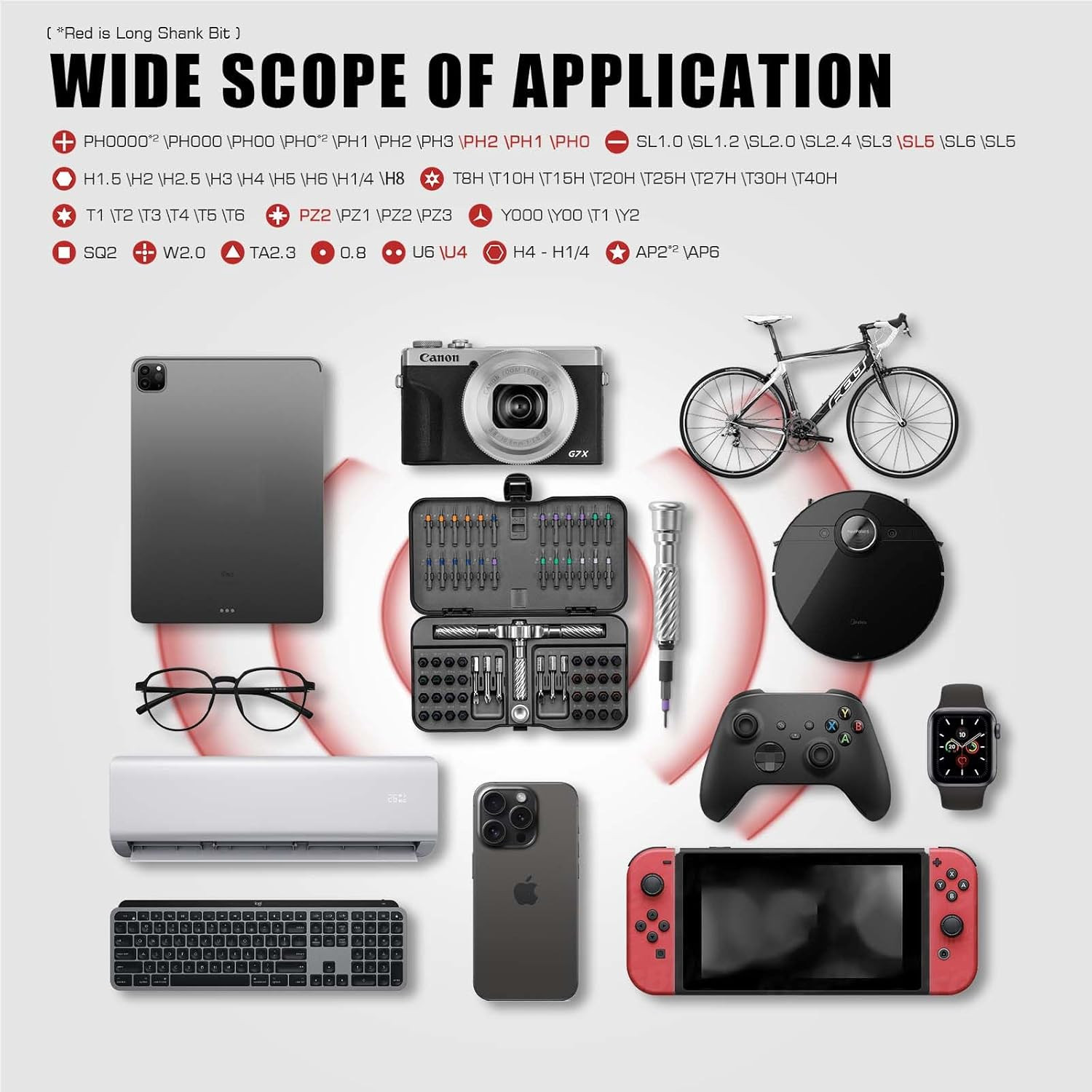 Ratchet Screwdriver Set, 66 in 1 Magnetic Screwdriver Sets, S2 Steel Bits, DIY C