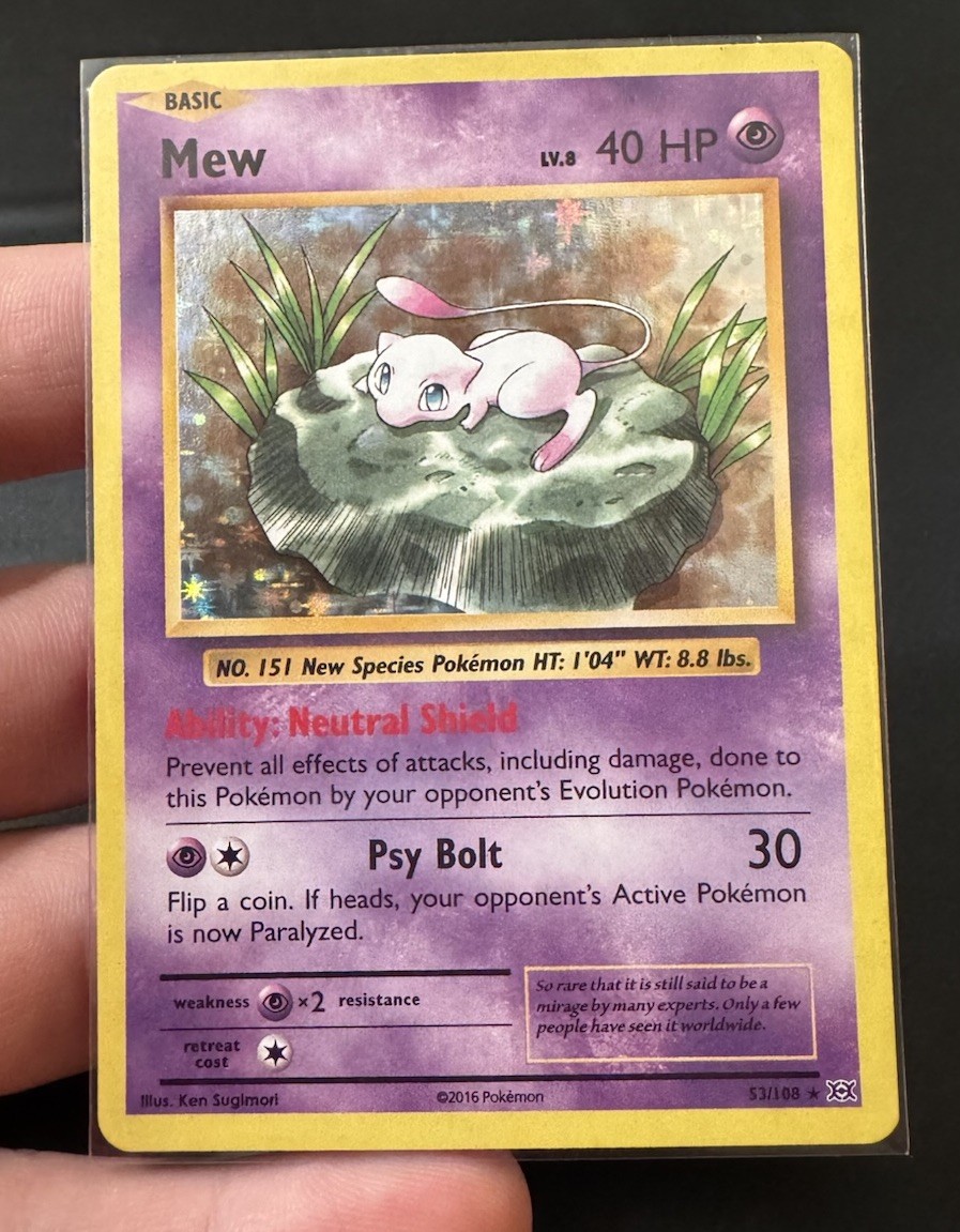 Pokemon Mew 53/108 Holo Rare XY Evolutions 2016 (NM)