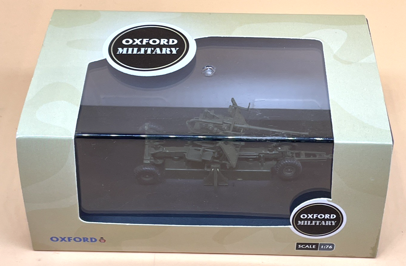 Oxford Diecast 40mm Bofors Gun 1:76 76BF002 Olive Drab OO Gauge Boxed