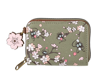 Studio Ghibli Spirited Away Soot Sprites Cherry Blossom Mini Wallet NEW