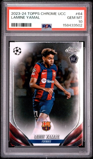 2023-24 Topps Chrome UEFA Club Competitions #64 Lamine Yamal PSA 10