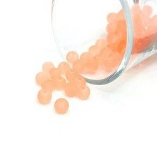 6mm Peach Frosted Glass Beads - US Seller
