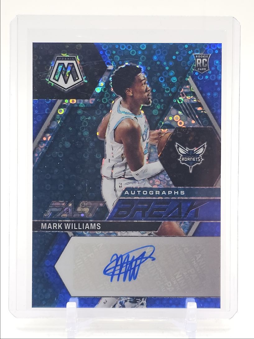 MARK WILLIAMS 2022-23 MOSAIC FAST BREAK ROOKIE BLUE PRIZM RC AUTO /25 Q4935