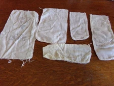 5 vintage muslin salt sack material, gcood condition