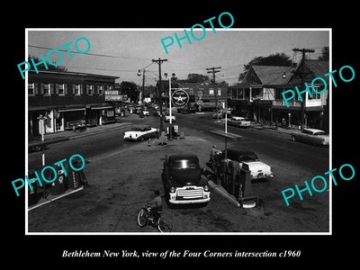 Bethlehem New York Four Corners Intersection c1960 Large Historic Old Photo