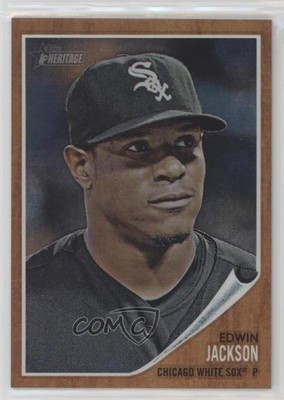2011 Topps Heritage Chrome Refractor 277/562 Edwin Jackson #C56 0s55