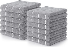 12 Pack Wash Cloths Set, 12 by 12 Inches, Highly Absorbent and Super Soft Microf