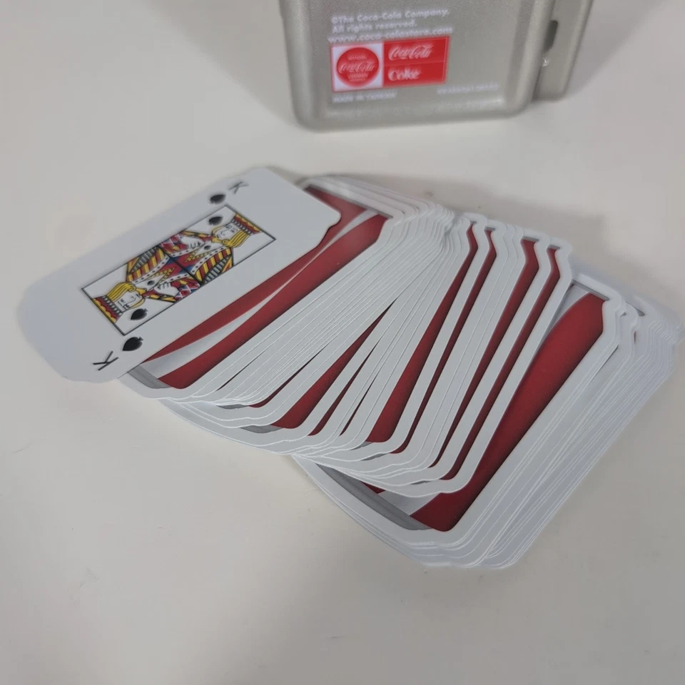 Coca-Cola Can Shaped Playing Cards in Tin Collectible Deck Red Soda Can Design - Image 4 of 4
