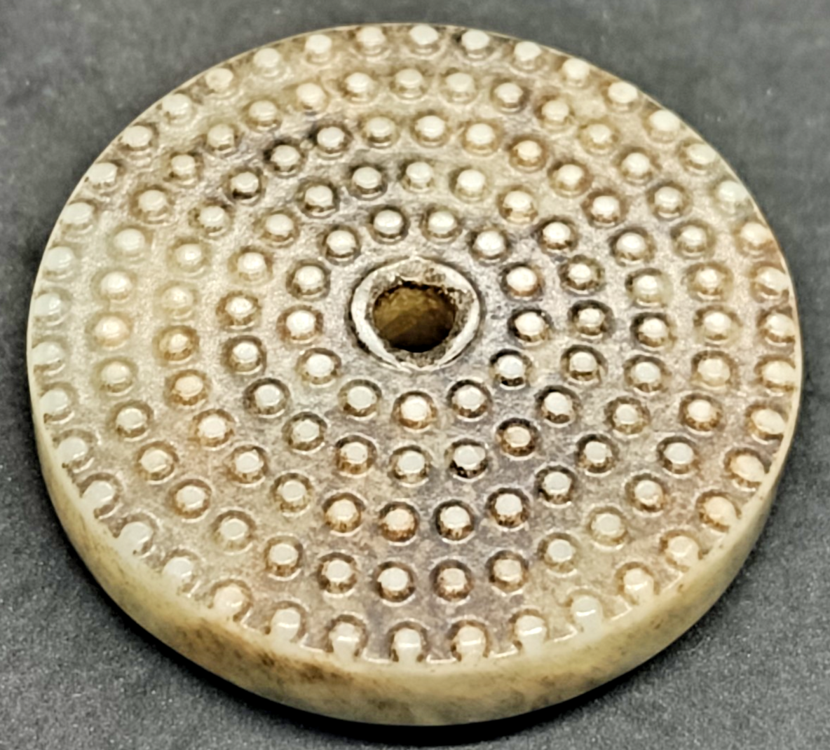 Ancien Disque Bi En Jade De Hetian – Artisanat Chinois – Pendentif Ou Colgante