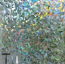 Rainbow Window Film - 17.5" x 157.5" Privacy Film for Glass, Static Cling M5