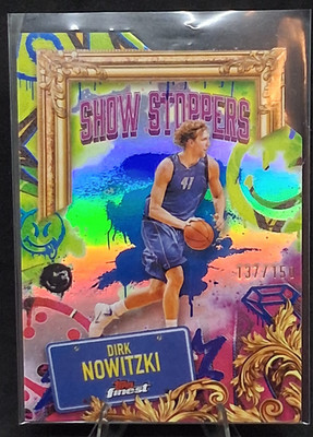 2024-25 Topps Finest Dirk Nowitzki Show Stoppers Blue Refractor Limited /150
