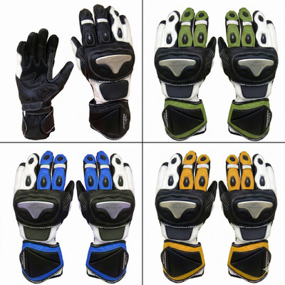 Motorradhandschuhe Race Pro Motorrad Leder grün Handschuhe - SORTE B Ausverkauf