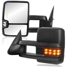 2x Left  Right Power Heated Towing Mirrors Compatible for Black 2003-2006