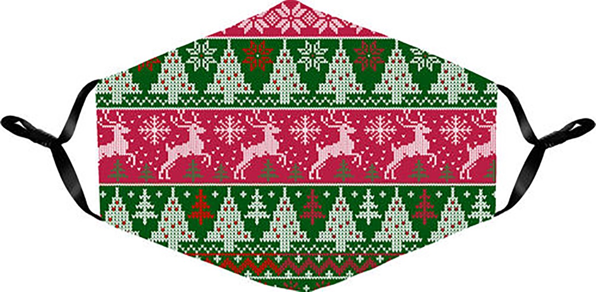 Праздничная маска для лица Spoontiques Fun, которую можно стирать, Регулируемые ремешки для ушей, Уродливый свитер