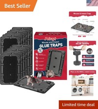 12 Pack SUPER Sticky Non Toxic Mouse Mice Rat Glue Pest Trap Boards Insect Ca...