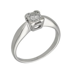 Ladies 9ct White Gold 0.15ct Diamond Solitaire Engagement Ring