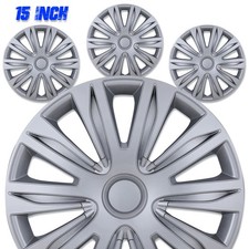 4x 15inch Wheel Cover Snap On Full Hub Caps Fit For R15 Tire Steel Rim Sliver 4x 15inch Wheel Cover Snap On Full Hub Caps Fit For R15 Tire Steel Rim Sliver