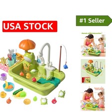 Colorful Play Sink with Running Water and Dishwasher Toys for Imaginative Play