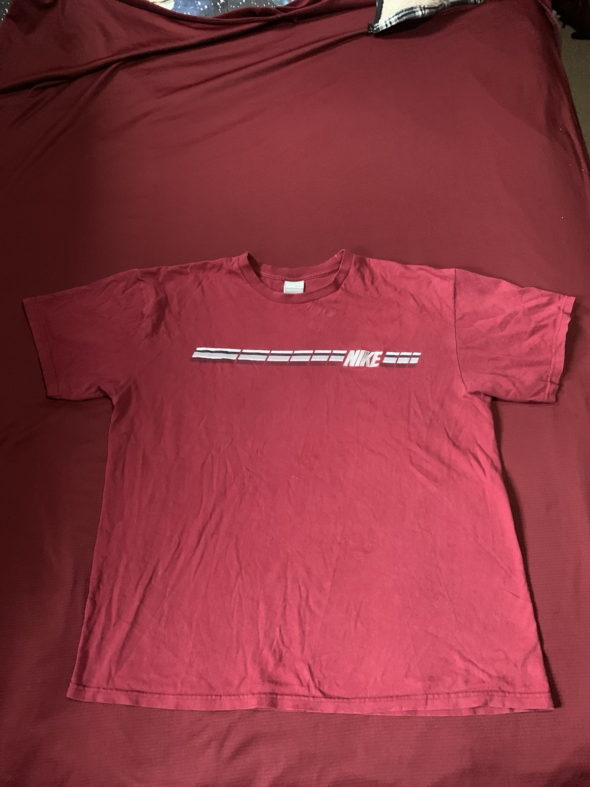 Vintage Nike Red Stripe Spell Out Short Sleeve T-Shirt Mens XL