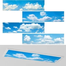 4 Pcs 1 x 4 Feet Fluorescent Lights Covers Magnetic Ceiling Light Cover with ...