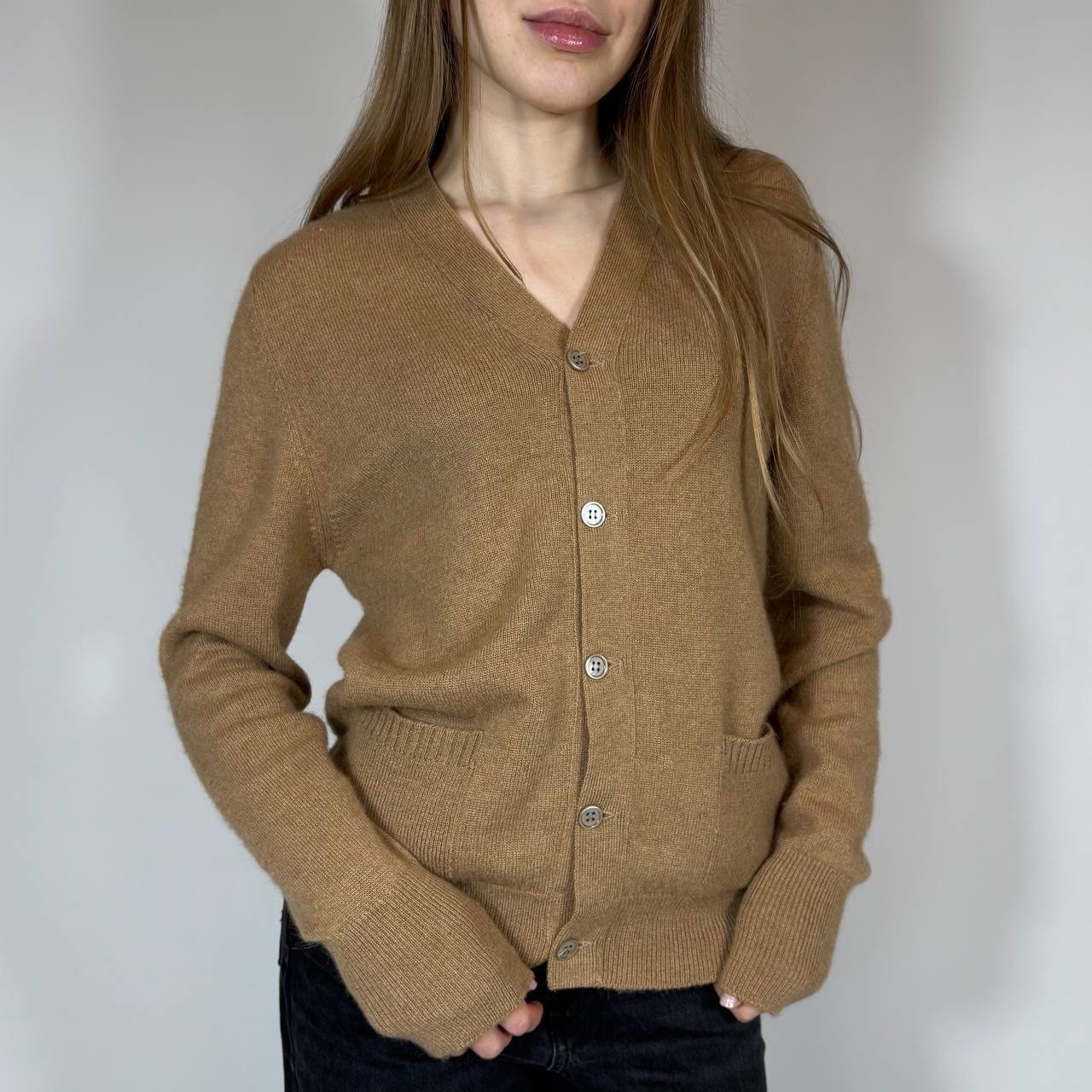 Vintage 90s Hilditch Key Camel Hair Retro Luxury Cardigan