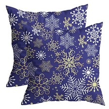 Navy Blue Christmas Pillow Covers 18X18 In 18" x 18" Pack of 2 Christmas Blue