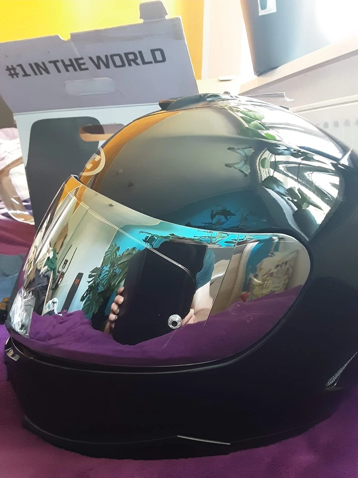 Motorradhelm HJC mit Belüftung & getöntem Zusatzvisier IS17 Gr. S Mattschwarz - Bild 3 von 4