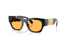 Versace VE4479-UGB1/7 52-19-140 1N Sunglasses Black w/ Gold Gold-Orange Lenses