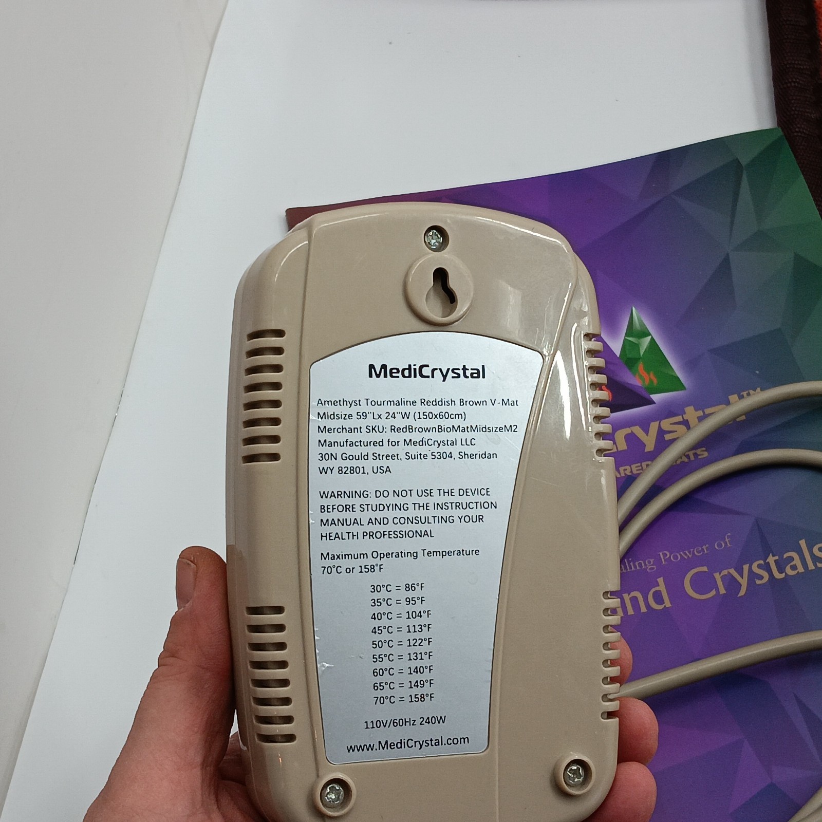 Amethyst MediCrystal® Far Infrared Mat - Midsize 60x150 cm 59”L x 24" in w/ mesh