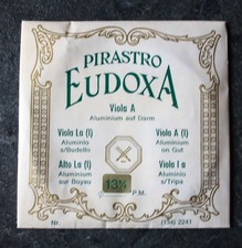 Pirastro Eudoxa String, Viola A, Aluminum on Gut, 13 3/4, Viola, Mint Condition